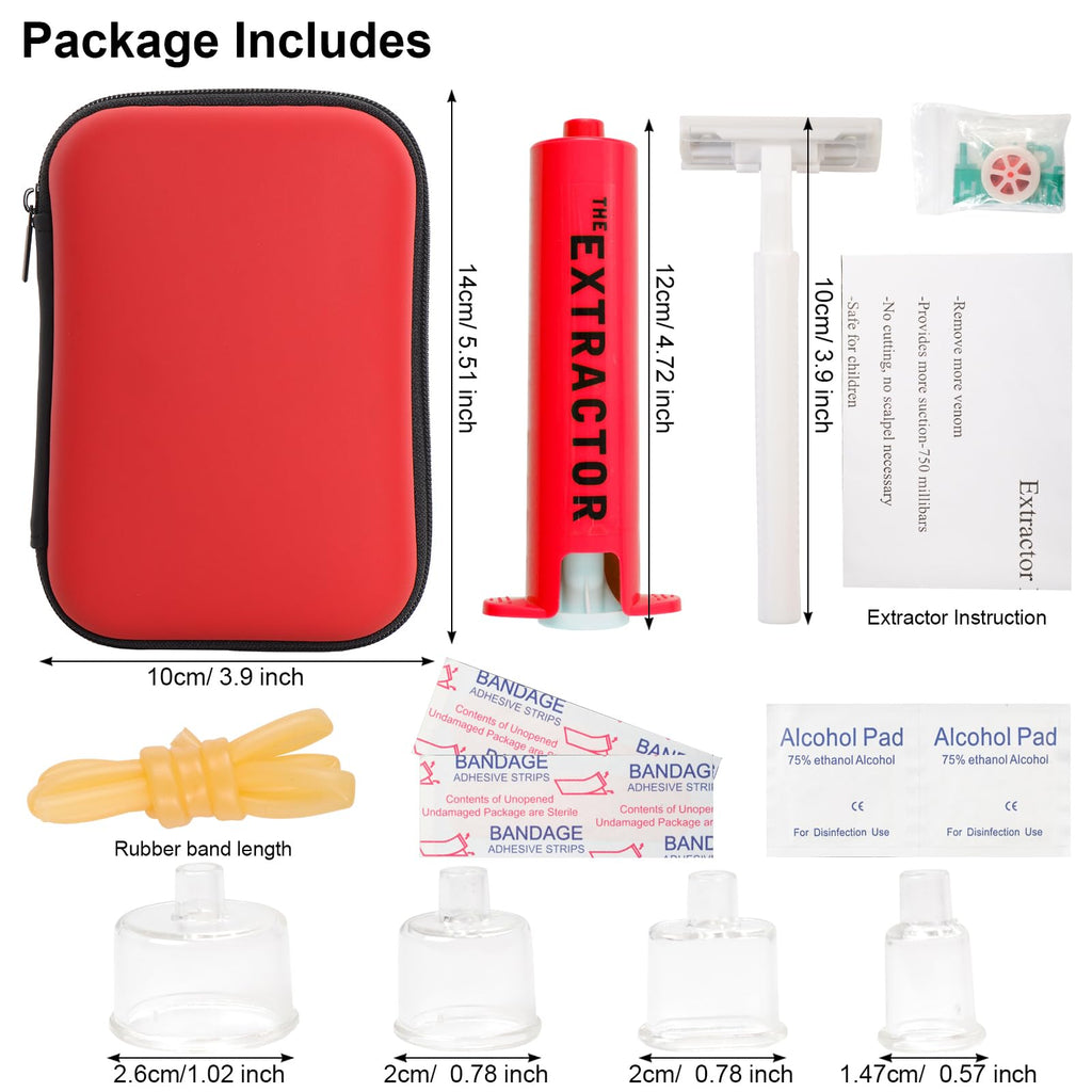 Snake Bite Kit Sting Kit Venom Extractor Suction Pump Emergency Sting Bite Kit First Aid Supplies for Backpacking