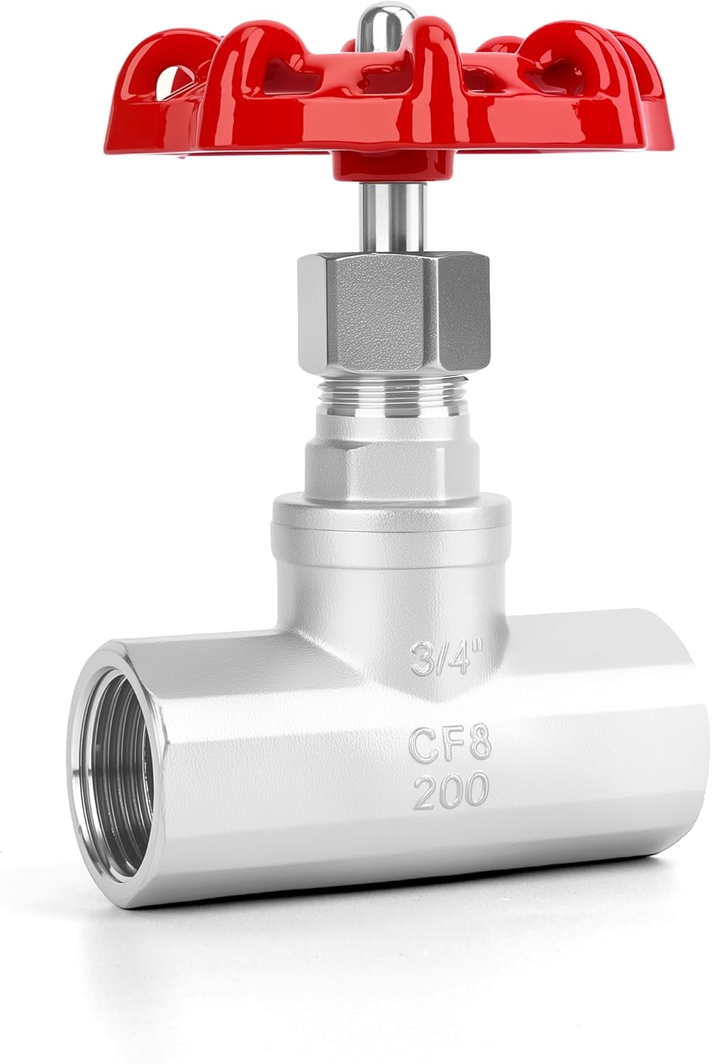3/4" NPT B-Type Straight Pattern Globe Valve, Stainless Female Thread, DN20