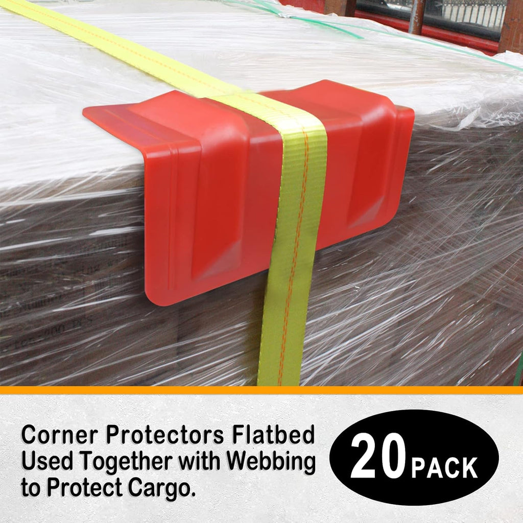 ENJ 20 Pack Flatbed Edge Protectors for Cargo Loads Corner Protectors Flatbed Used Together with Webbing to Protect