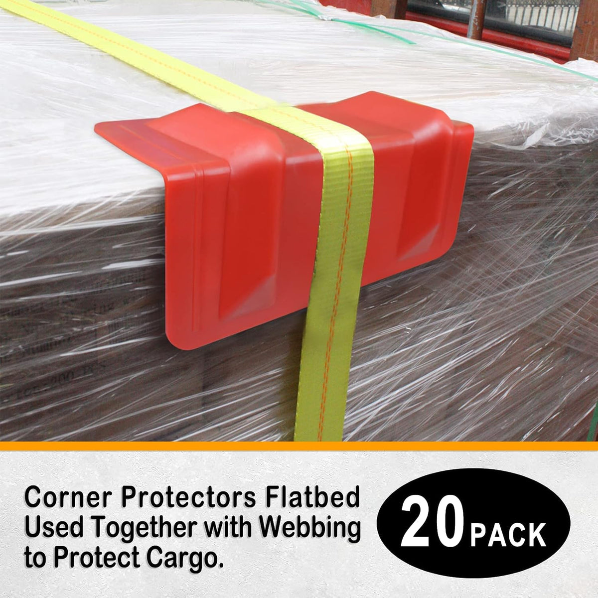 ENJ 20 Pack Flatbed Edge Protectors for Cargo Loads Corner Protectors Flatbed Used Together with Webbing to Protect