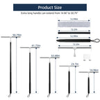 12-51’’ Telescopic Window Squeegee for High Windows, 2-in-1 Window Cleaning Kit with Extra Silicone Blade & Hook