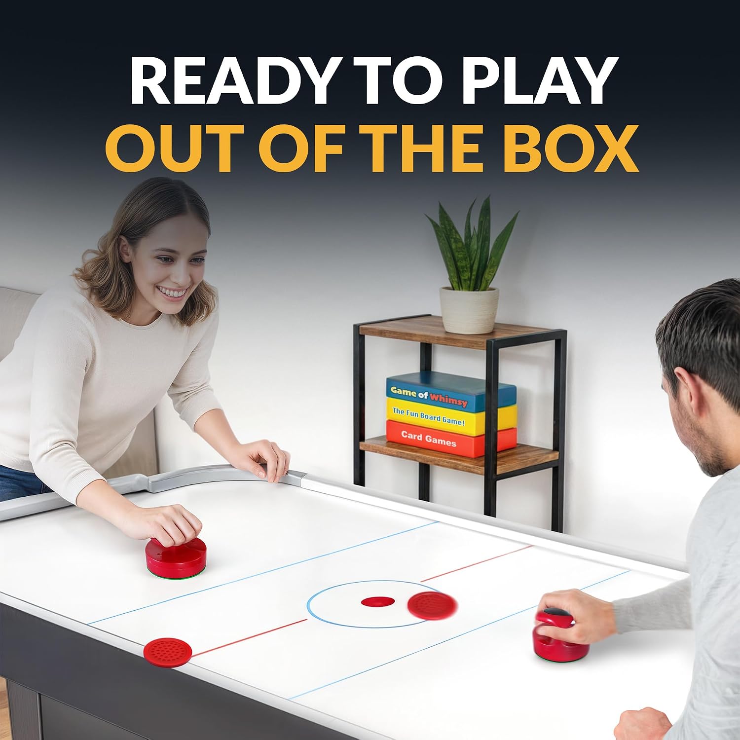 Pro-Series Air Hockey Pucks and Strikers Set for Family Game Room - with Ergonomic 4-in Strikers, 3-in ABS Pucks