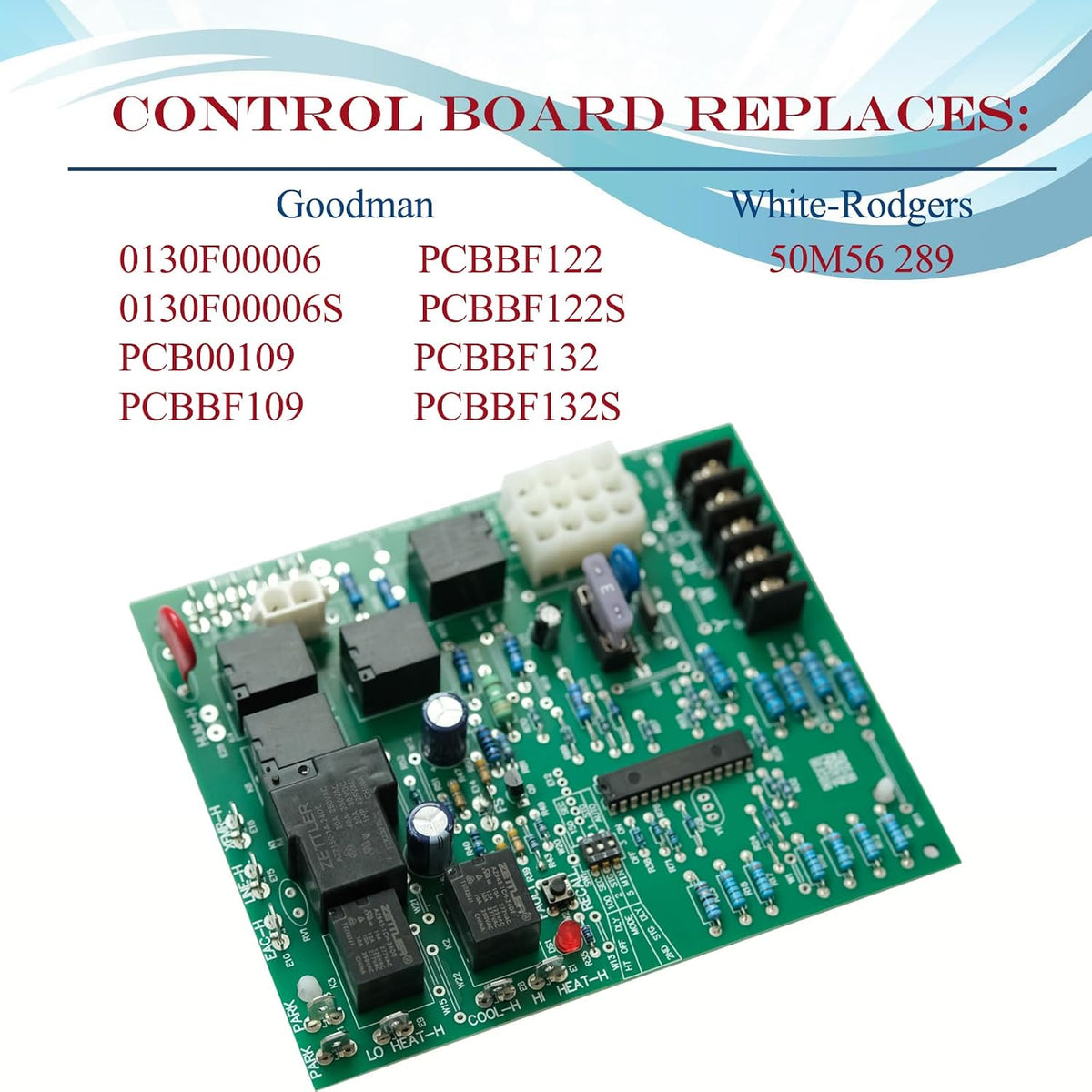 PCBBF162S Furnace Control Board, 50M56-743 Replacement for Goodman Furnace Control Circuit Board, PCBBF132, PCBBF132S,0130F00006, 0130F00006S, PCB00109, PCBBF109, PCBBF122, PCBBF122S