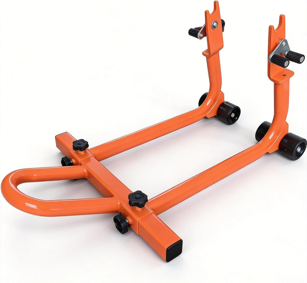Heavy Duty 3-in-1 Motorcycle Rear Stand, 990LB Capacity Motorcycle Lift Stand with U+L Fork Swingarm Spool Adapters