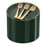 200Pcs Green Dessert Plates 6.3" with Plastic Forks 5"- Small Disposable Plates- Dessert/Cake/Appetizer Plastic
