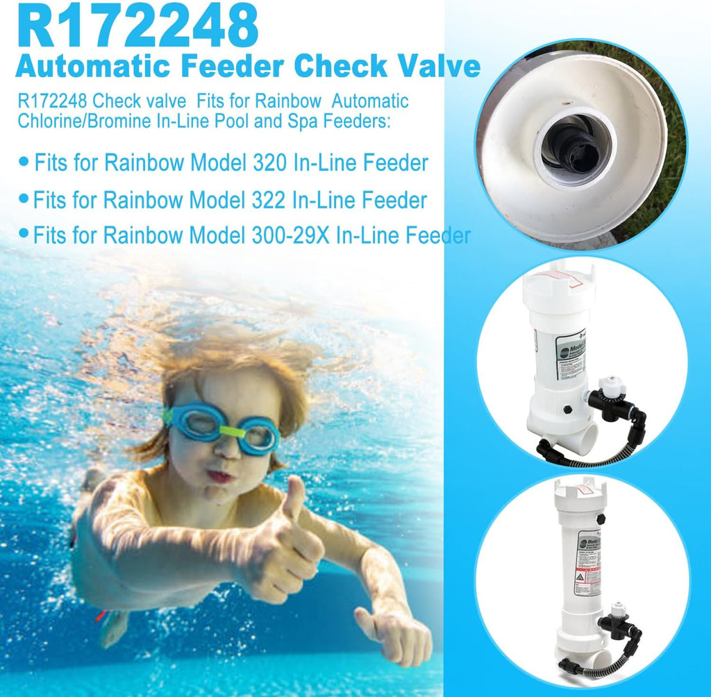 R172248 Check Valve Replacement for 320 Automatic Chlorine/Bromine in-Line Pool and Spa Feeder (1/2 Inch)
