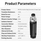 10Pcs M8 3Pin Male Industrial Aviation Connector (A-Code) Waterproof, Sensor Plug Field-Assemblable 8mm Circular Socket Panels Adapter IP67