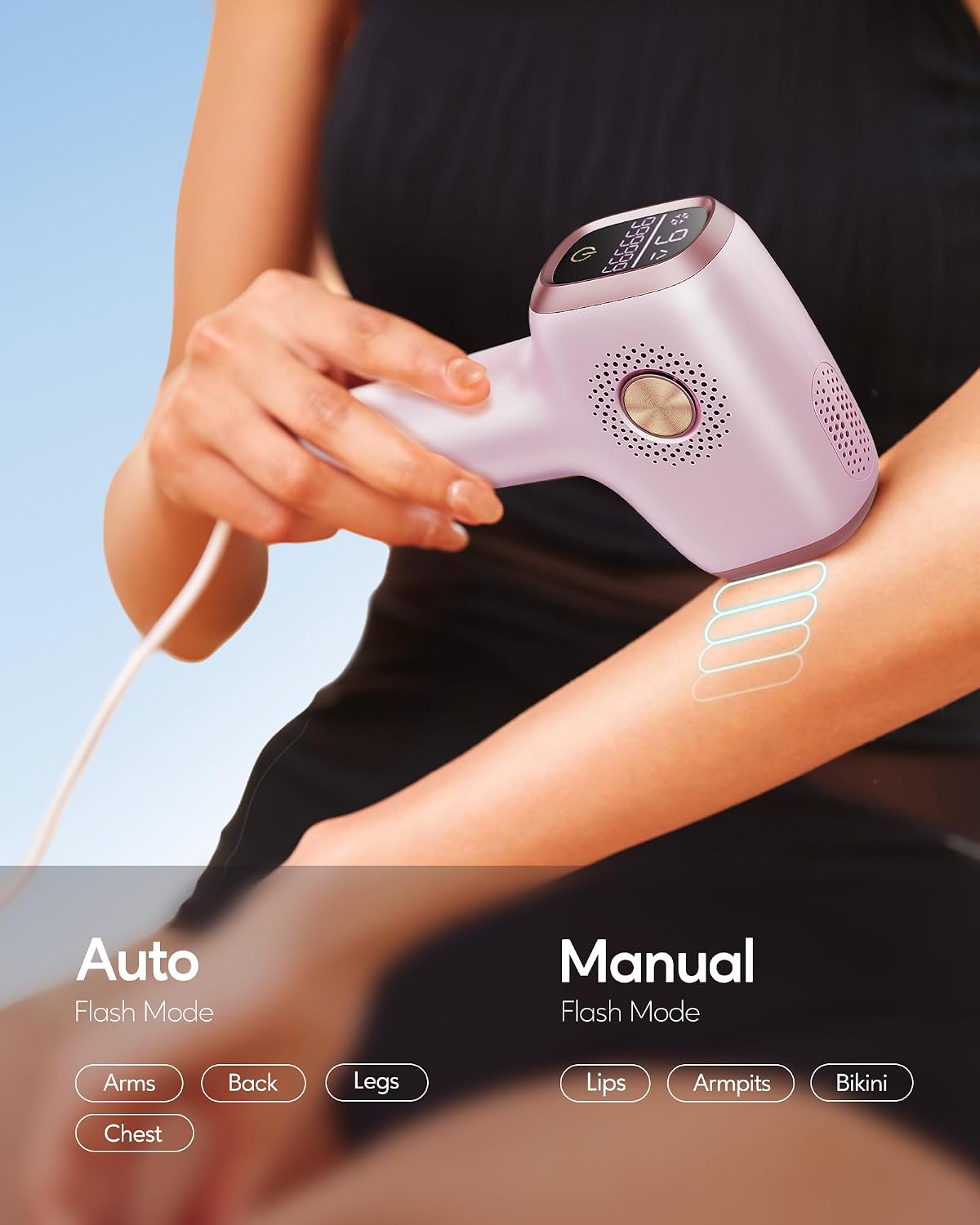 IPL Hair Removal with Ice Cooling Care Function for Women | Long-Lasting Results,999,999 Flashes Painless Hair Removal