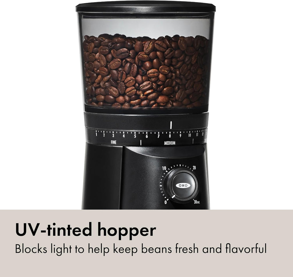 Brew Conical Burr Grinder - Matte Black, Stainless Steel Burrs, One-Touch Automatic Smart Grind