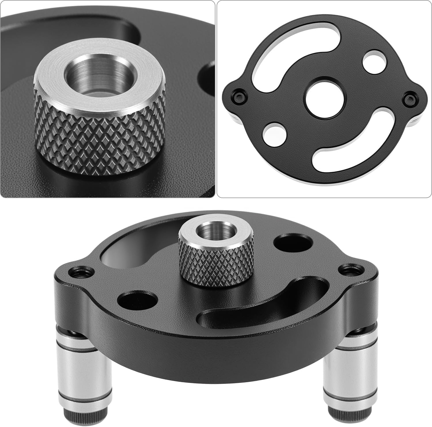 Self-Centering Doweling Jig, Straight Hole Guide for Precise Woodworking, with 6mm, 8mm, 10mm Bushings, Hole Puncher