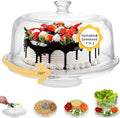 7in1 Rotating Multifunctional Acrylic Cake Stand with Lid & Cake Turntable