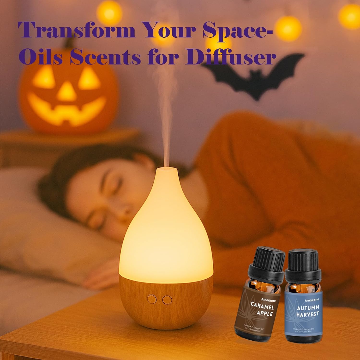 Halloween Fragrance Oil Set, 6x10ml Fall Essential Oils for Diffuser, Candle Soap Making Scents- Brown Sugar and Fig
