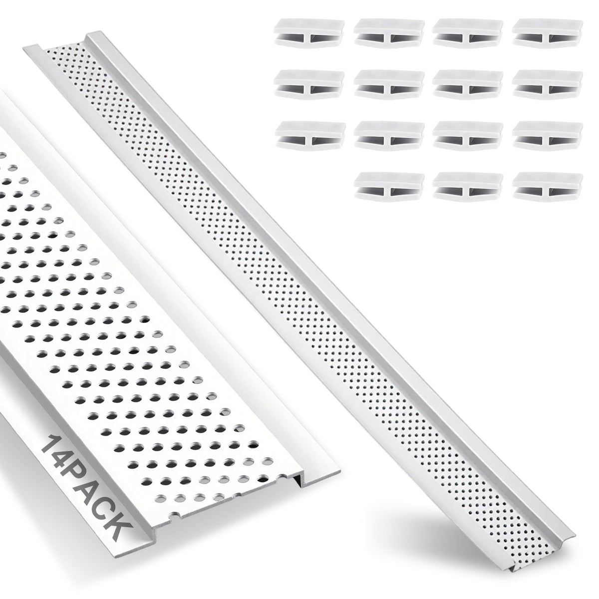 14 Pcs 72" Continuous Soffit Vent Strip, 3" Vented