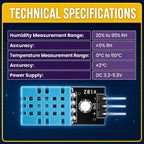 10-Pack DHT11 Humidity Sensor Module, 3.3V-5.5V