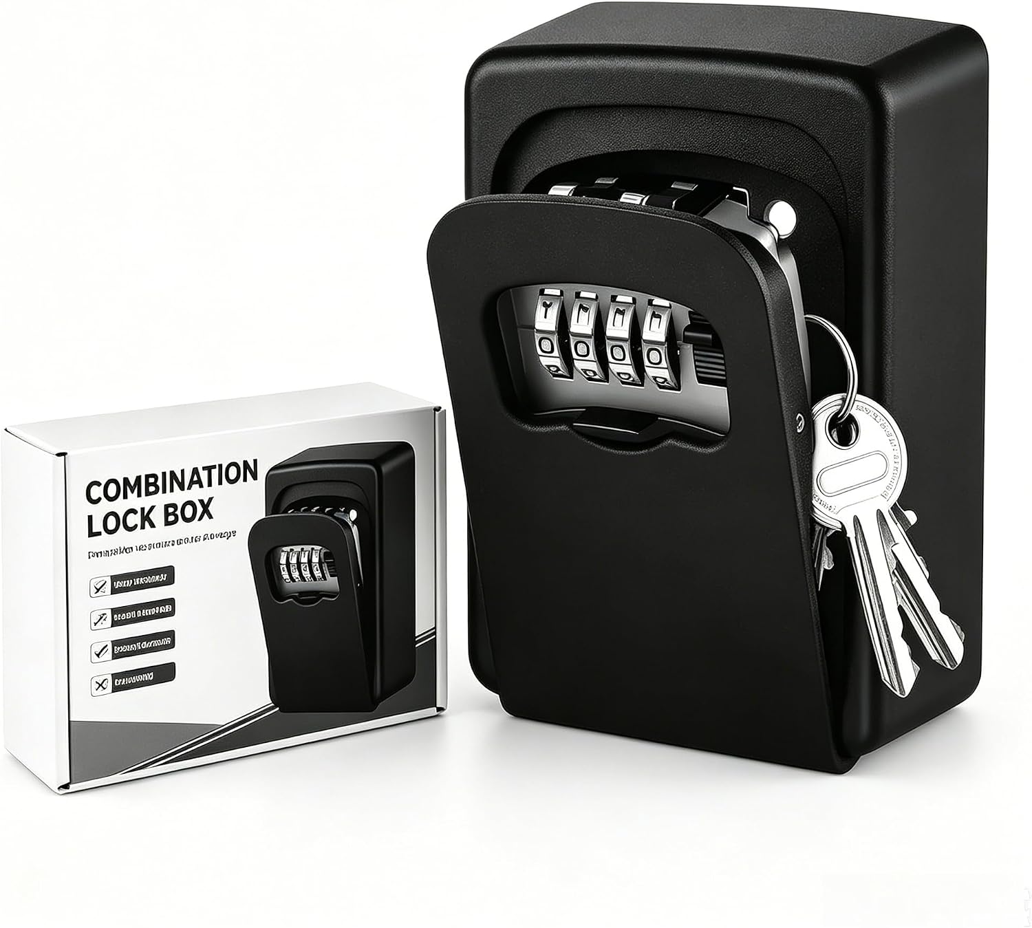 Key Lock Box for Outside - Sturdy and Durable Lock Box for House Key,5 Key Capacity Lockbox for Keys