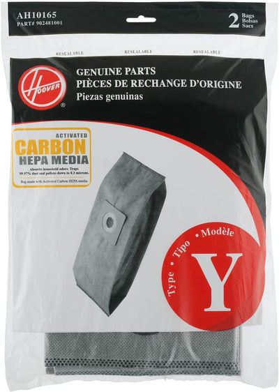 Hoover Vacuum Cleaner Bags for Upright Vacs, Pack of 2, Grey, Type Y