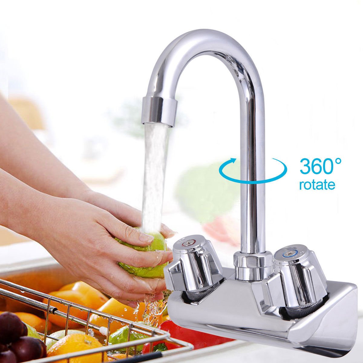 Commercial Stainless Steel Wall-Mount Hand Sink 12 x 12 - NSF