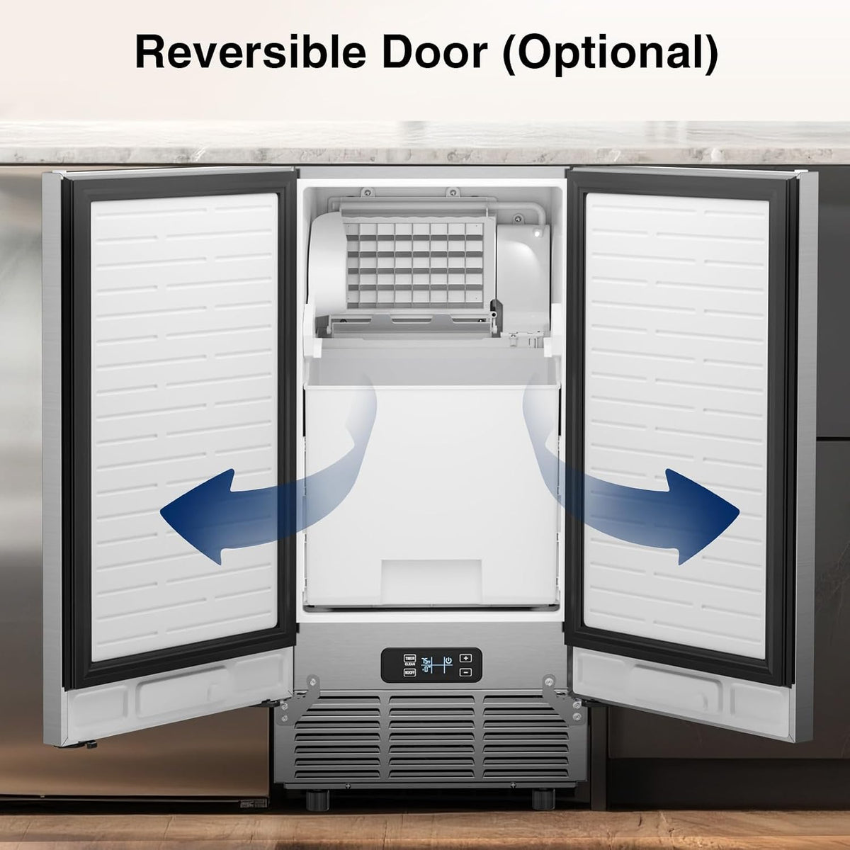 Under Counter Ice Maker Machine, 100 LBS/24H with 35 LBS Storage Bin