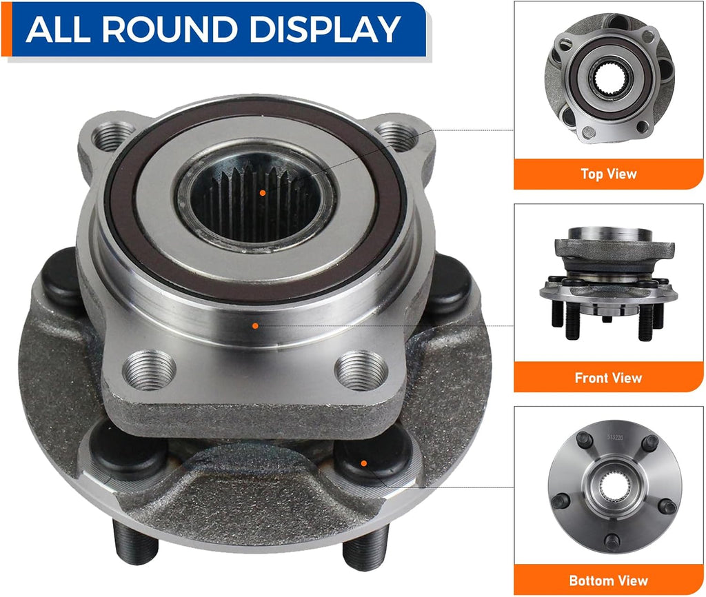 PAROD Pair 513220 Front Wheel Hub & Bearing Assembly Compatible with 2005-2014 Subaru Outback, Legacy w/ABS