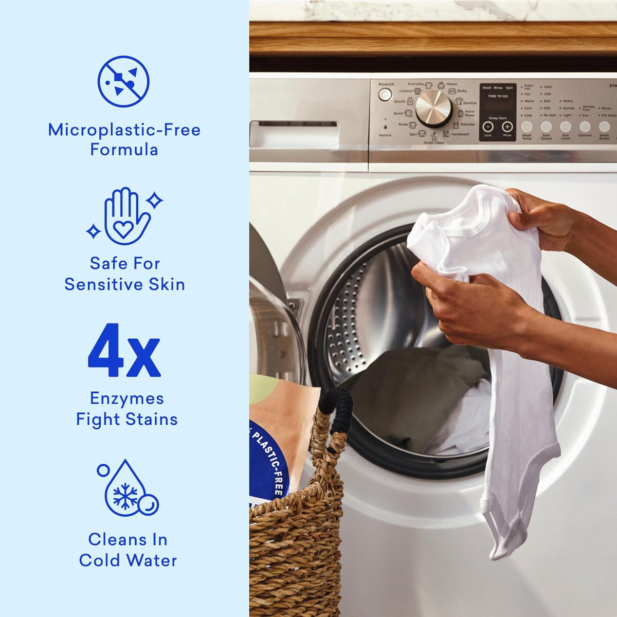 100% Plastic-Free Laundry Detergent Tablets, 120ct, Free & Clear