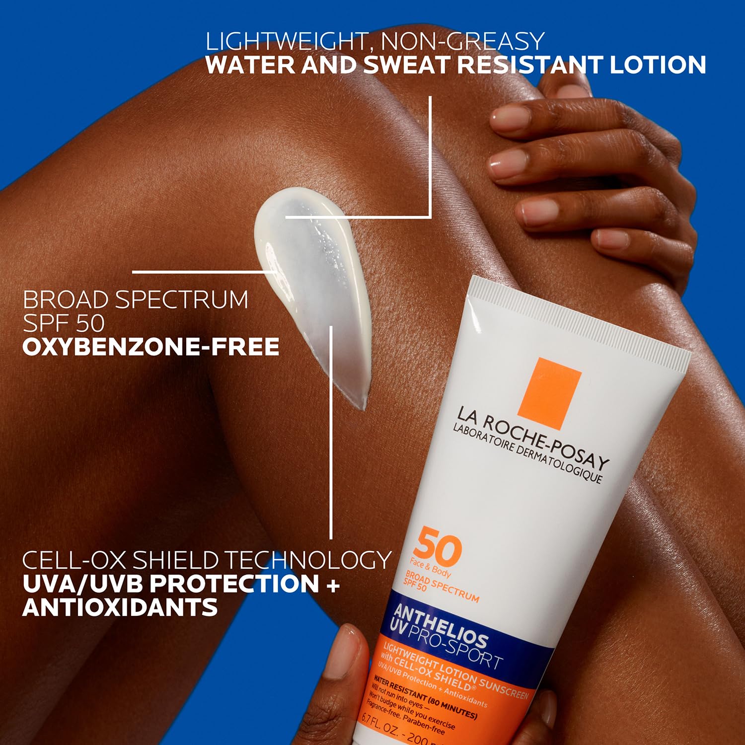 La Roche-Posay Anthelios UV Pro-Sport Sunscreen for Face & Body, Water & Sweat Resistant, Invisible Broad Spectrum