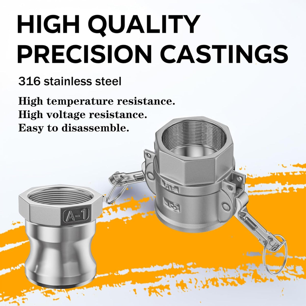 316 Stainless Steel 1" Camlock Fitting - External thread pipe fitting