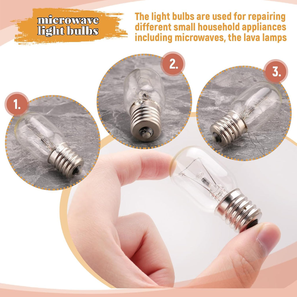 Microwave Light Bulb 40W E17 125V Replacement Part for Microwaves