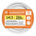 Energeaster Solid Indoor 14/3 NM-B Copper Cable with Ground 250FT, White