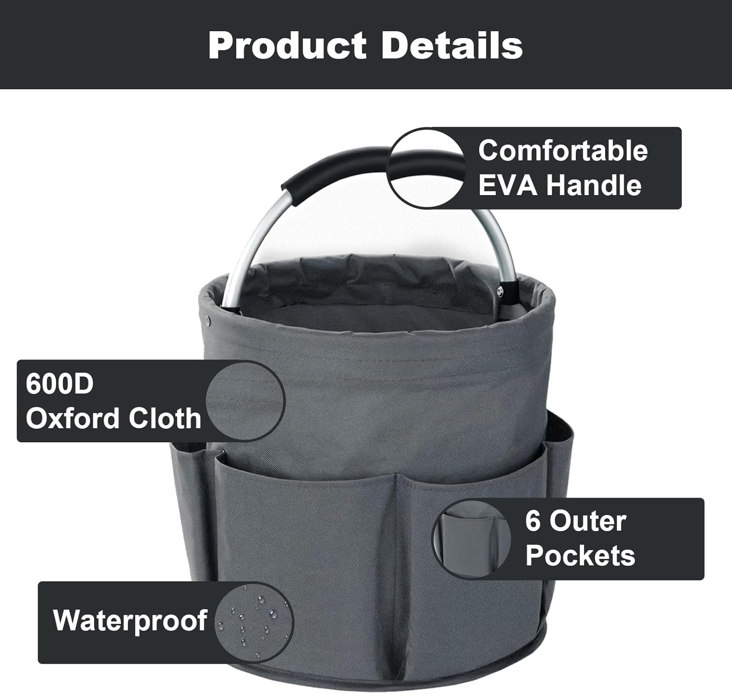 Cleaning Caddy with Handle, Cleaning Products Organiser, 17L Foldable Storage Basket, Cleaning Caddy Organiser