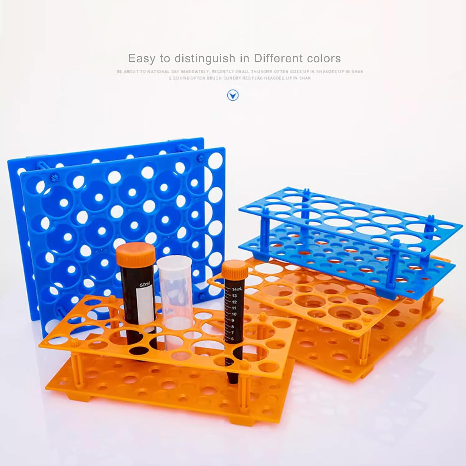 2 Packs Test Tube Racks,Centrifuge Tube Holder for 10ml/15ml/50ml, Detachable Plastic Stand 28 Well