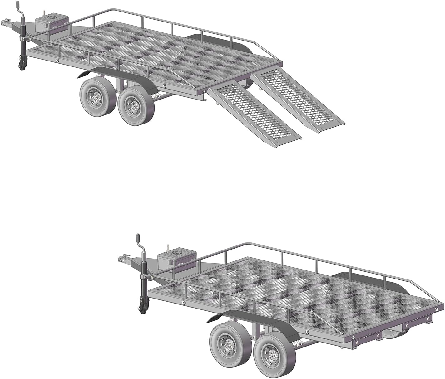 Heavy Duty Truck Trailer for 1/10 RC Crawler Car Axial SCX10 SCX10 II SCX10 III Traxxas TRX4 TRX6 D90 CC01