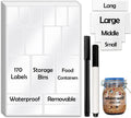 170Pcs Clear Removable Labels for Jars with 2 Liquid Chalk Marker