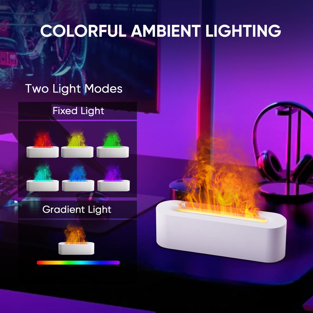 Essential Oil Diffuser, Fireplace Flame Fire Oil Diffuser, 150ml Ultrasonic Cool Mist Aromatherapy Humidifier, Scent