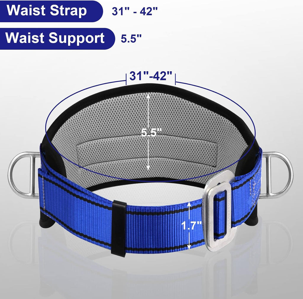 Trsmima Safety Climbing Harness Belt - Positioning Climbing Belt with Waist Pad and 2 D Rings, Personal Portable