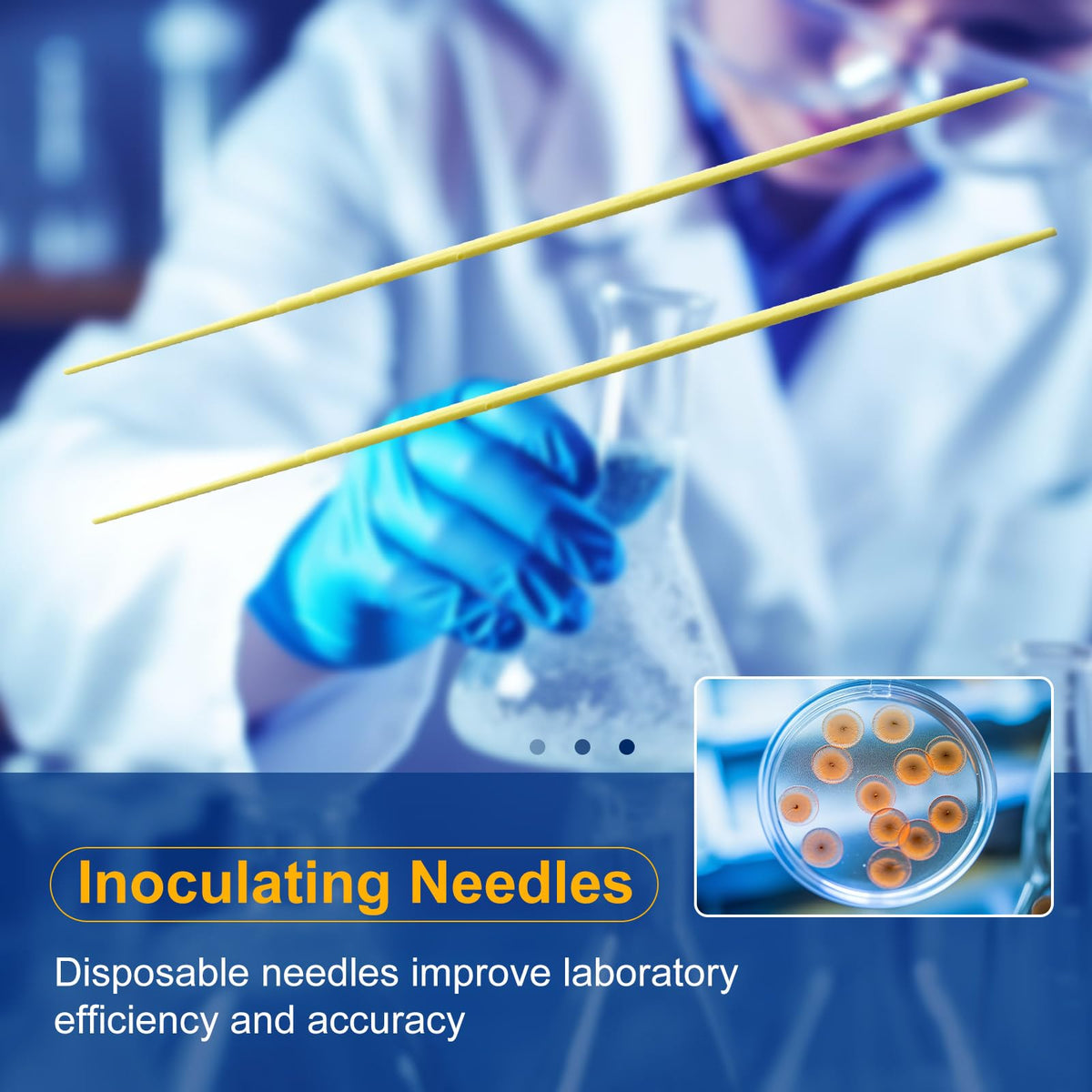 Biologix 25PCS Disposable Inoculating Needles, Gamma Sterilization, Inoculation Needle, Polystyrene, Use for Removal