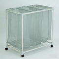 Rolling laundry sorter cart 3 Bag Rolling Laundry Sorter Cart with Removable Mesh Bags, Rust-Proof PVC Frame Laundry