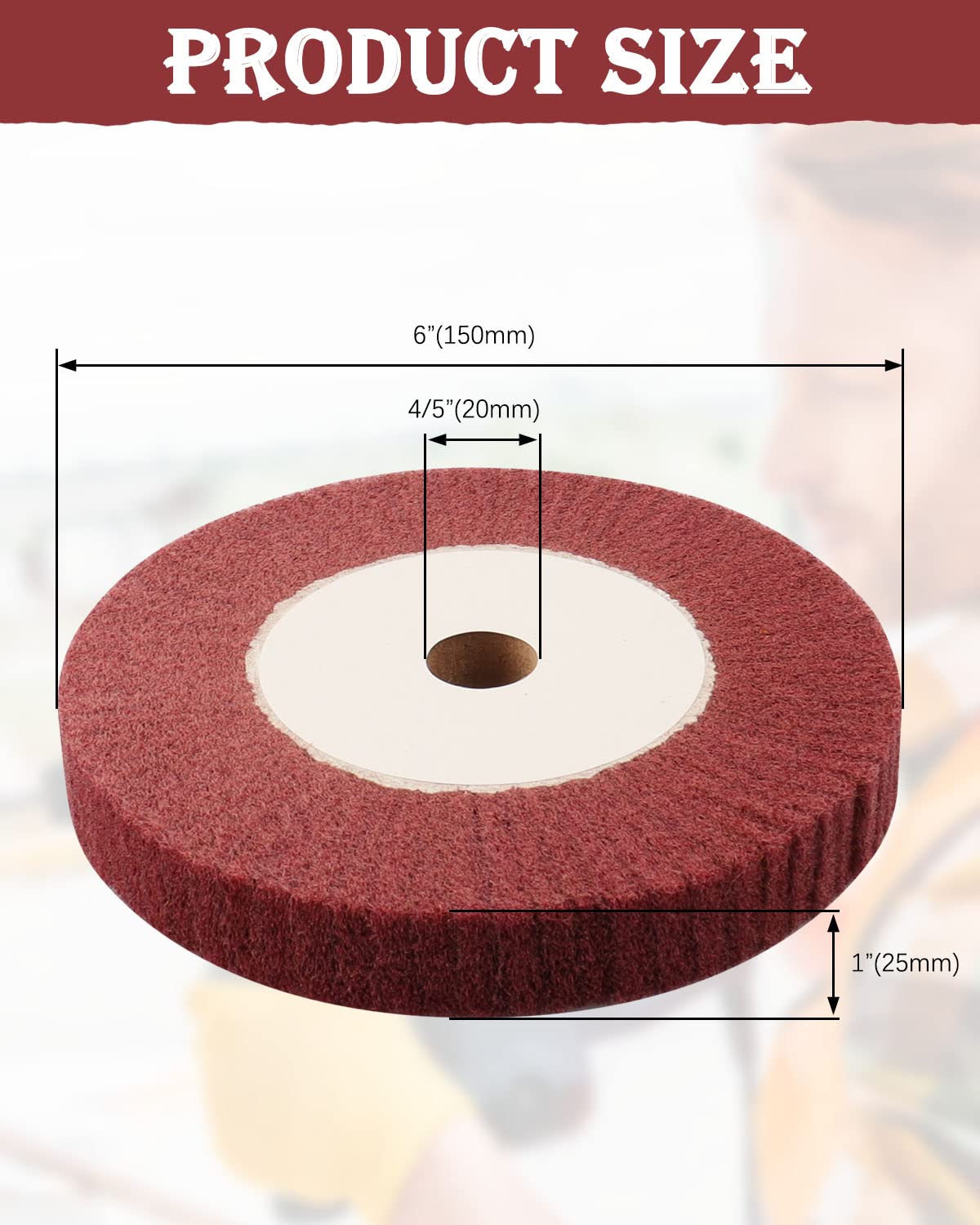 4 Pcs 6" Bench Grinder Polishing Wheel, 240/320 Grit Bench Grinder Wheel