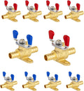 10 PCS Foskan 1/2" PEX Drop Ear Ball Valves With Butterfly Levels