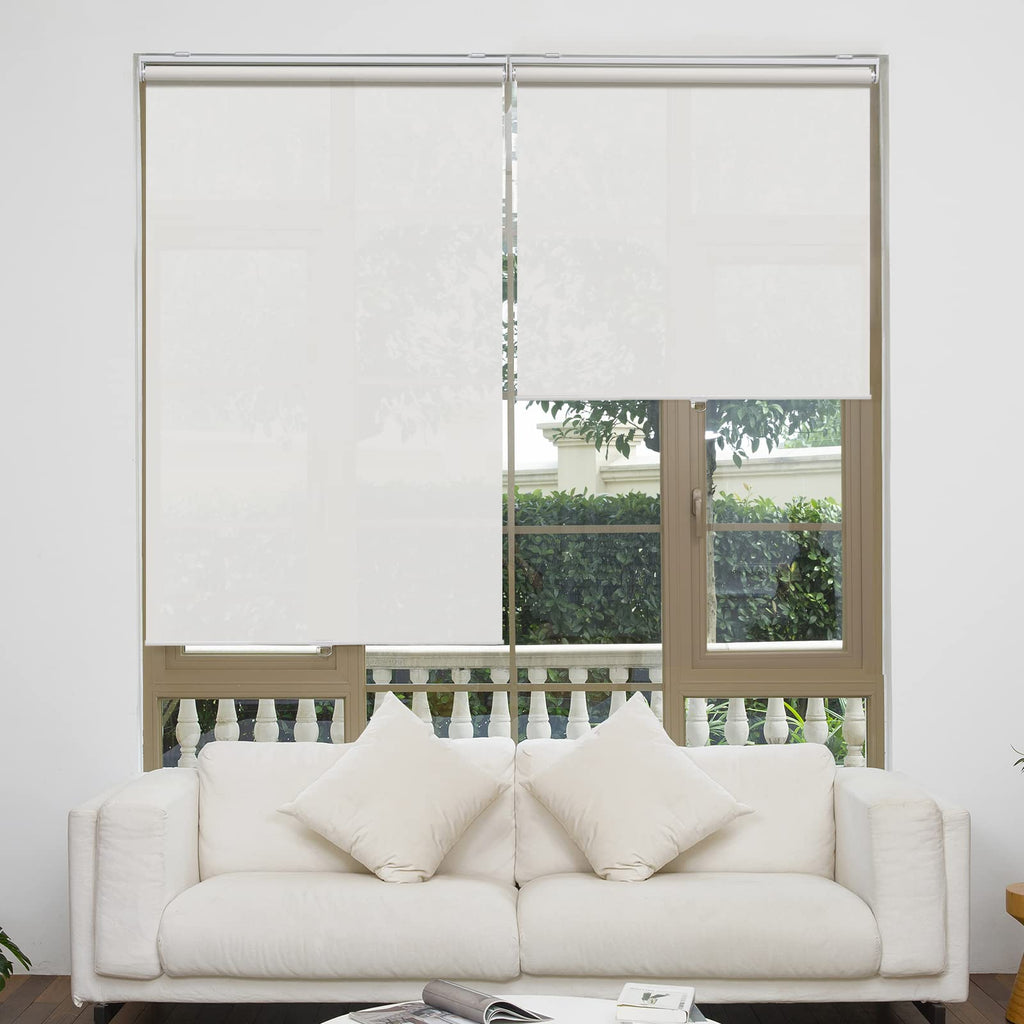 Light Filtering Roller Shades for Indoor Windows, 25"W x 72"H, White