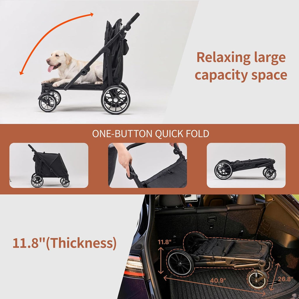 Dog Stroller for Large Dogs (Black, Large Pet Stroller)