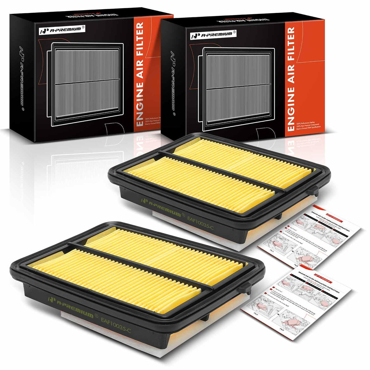 A-Premium 2-PC Engine Air Filter Compatible with Nissan Models