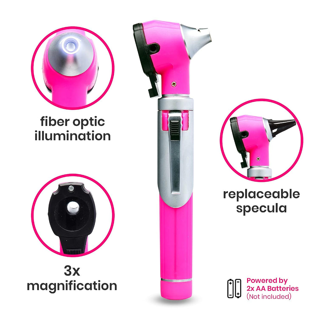 ZetaLife Otoscope - Ear Scope with Light, Ear-Infection Detector, Pocket Size (Pink Color)