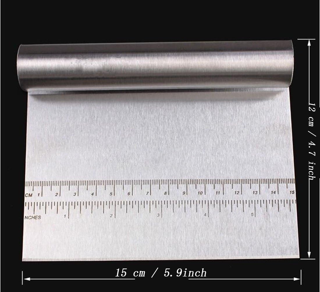 Stainless Steel Dough Scraper Cake Pizza Cutter Pastry Bread Separator Scale Knife
