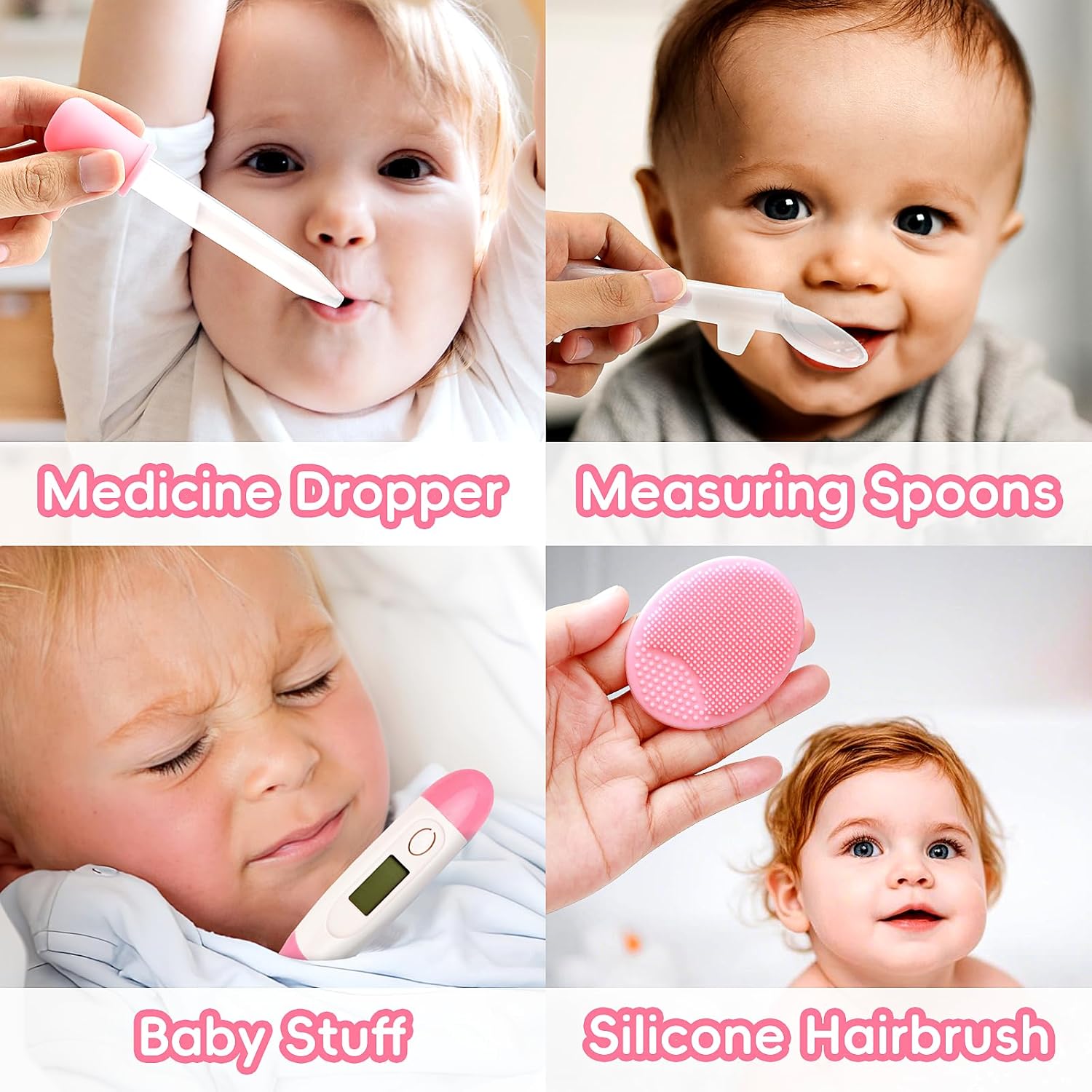 Baby Grooming Kit, Infant Safety Care Set with Hair Brush Comb Nail Clipper Nasal Aspirator,Baby Essentials Kit for