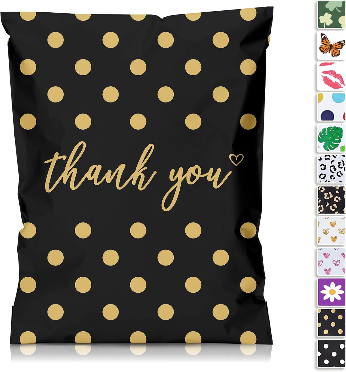Thank You Poly Mailers 14.5x19 50 Pack, Polka Dots Design