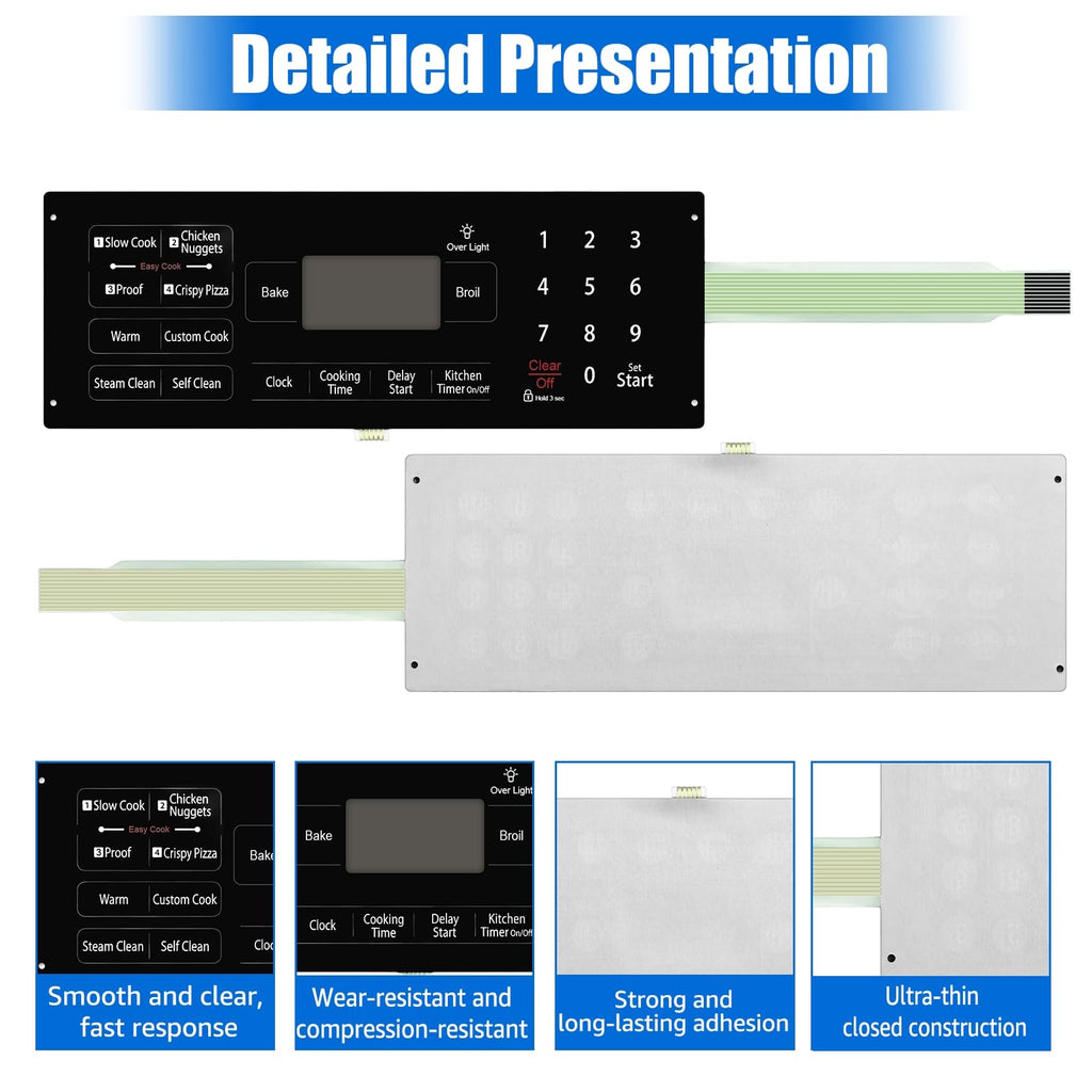 DG34-00014A Membrane Switch Keypad Replace for Samsung Range Oven