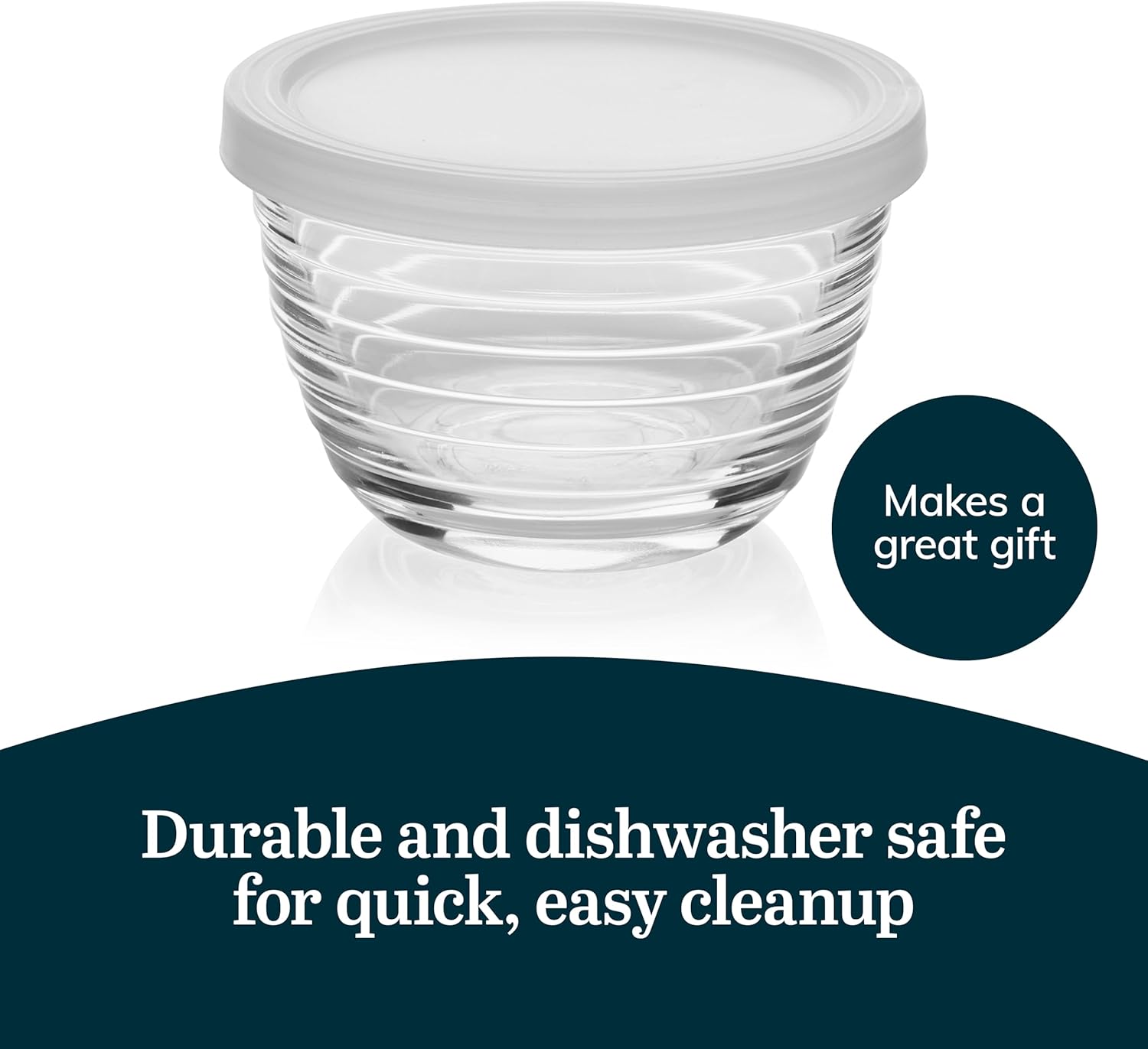 Small Glass Prep Bowls with Lids, Set of 8, 6.25 oz Small Bowls- Ideal for Leftovers, Meal Prep & Dips, Durable &