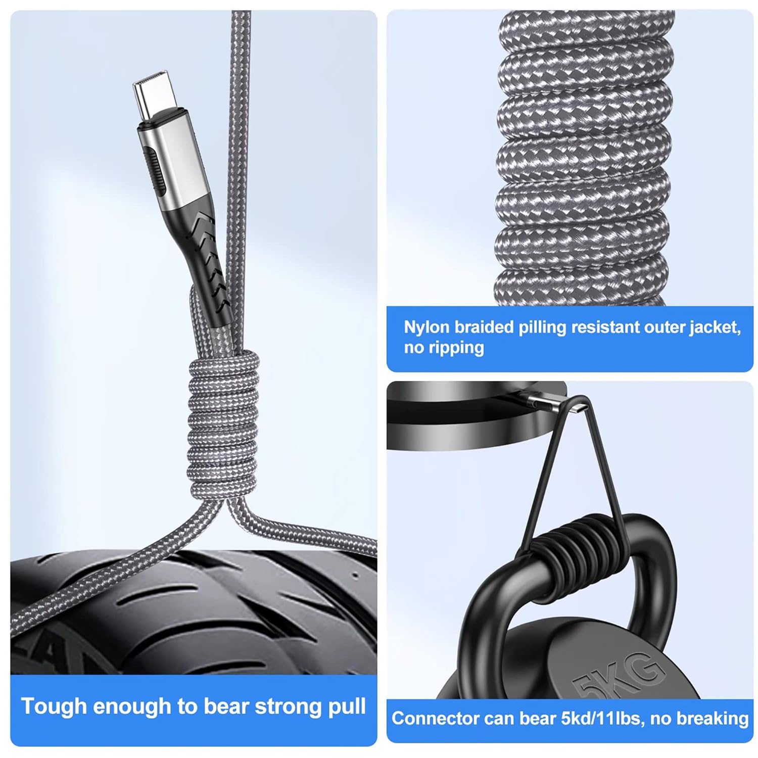 USB C Charger Cable, 2Pack 6ft Fast Charging 6Ft USB Type C Cord Cable, 6 Foot Type C Charger Premium Nylon Braided