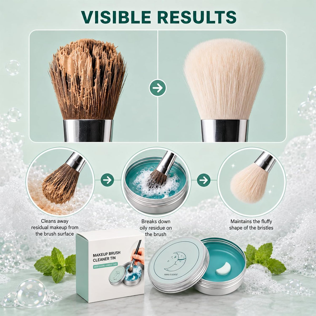 Moon‑Shaped Makeup Brush Cleaning Solid Soap, Efficient Removes Makeup Residues, Gentle Cleanser for Makeup Brushes