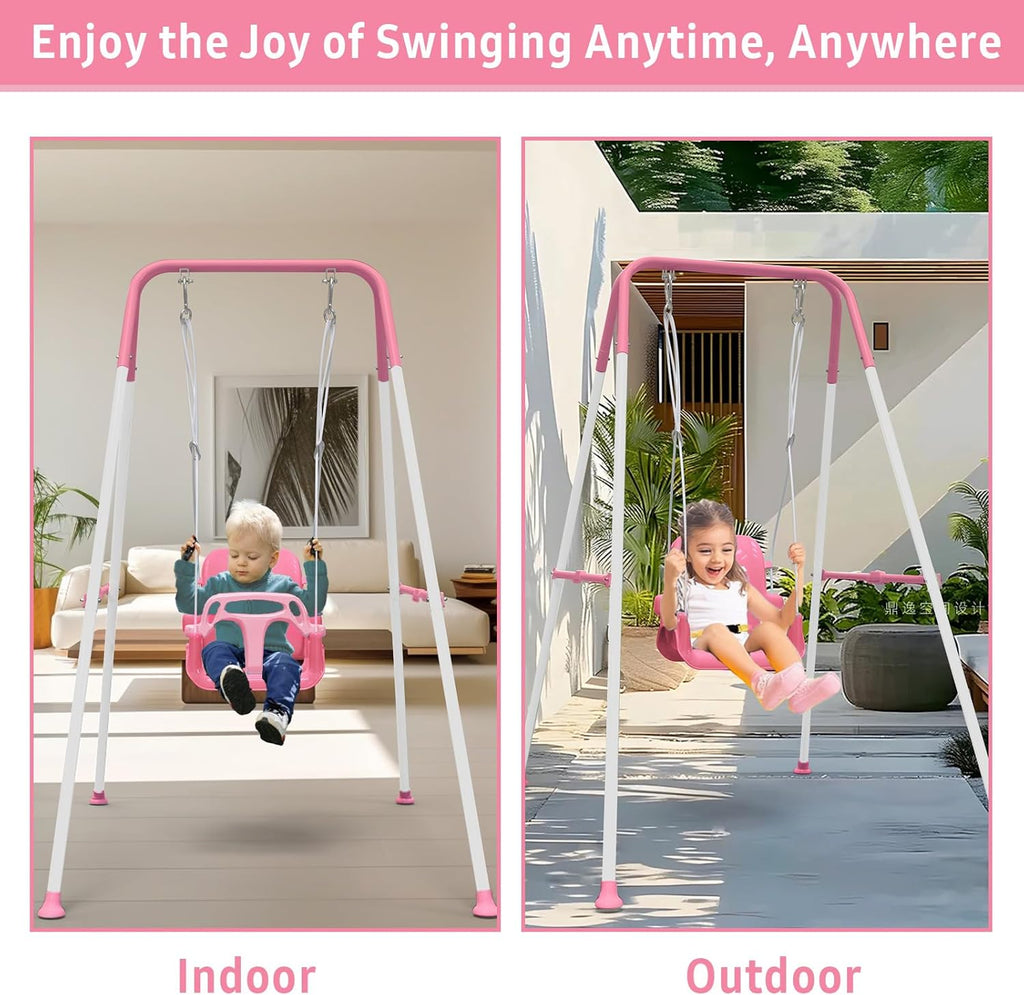 Multifunctional Toddler Swing, Foldable Baby Swing Outdoor & Indoor Use, Easily Installable and Storable Swing Sets